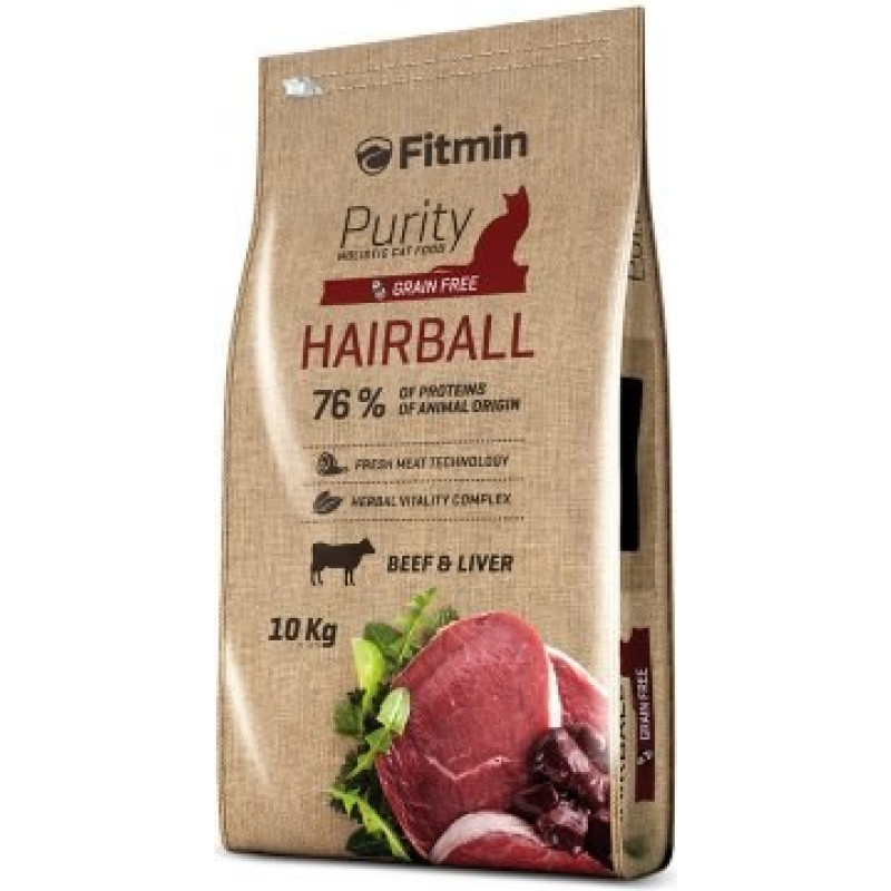 Fitmin Cat Purity Hairball - dry cat food - 10 kg