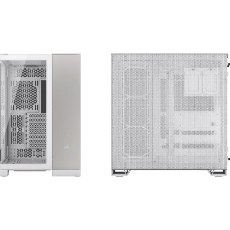 Corsair PC Case | 6500X Dual Chamber | White/Satin Gray Aluminum | Mid-Tower | Power supply included No