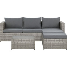 Beliani Zestaw ogrodowy z technorattanu 5-osobowy prawostronny szary SABBIA!