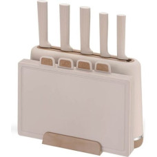 Maestro MR-1412-BEIGE Knife set with block + Cutting board set Beige