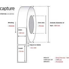 Capture Label 102x76, Core 76,