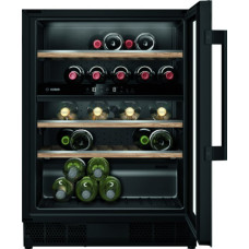 Bosch Chłodziarka do wina Bosch Bosch Serie 6 KUW21AHG0, Built-in, 44 bottle(s), 60 W, G, Interior light, Black