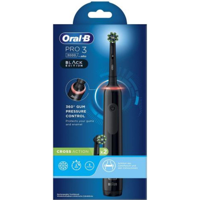 Oral-B Electric Toothbrush Cross Action Pro3 3000 Black EU
