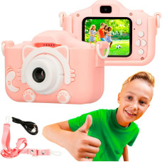 Extralink Kids Camera H27 Dual Różowy | Aparat cyfrowy | 1080P 30fps, wyświetlacz 2.0