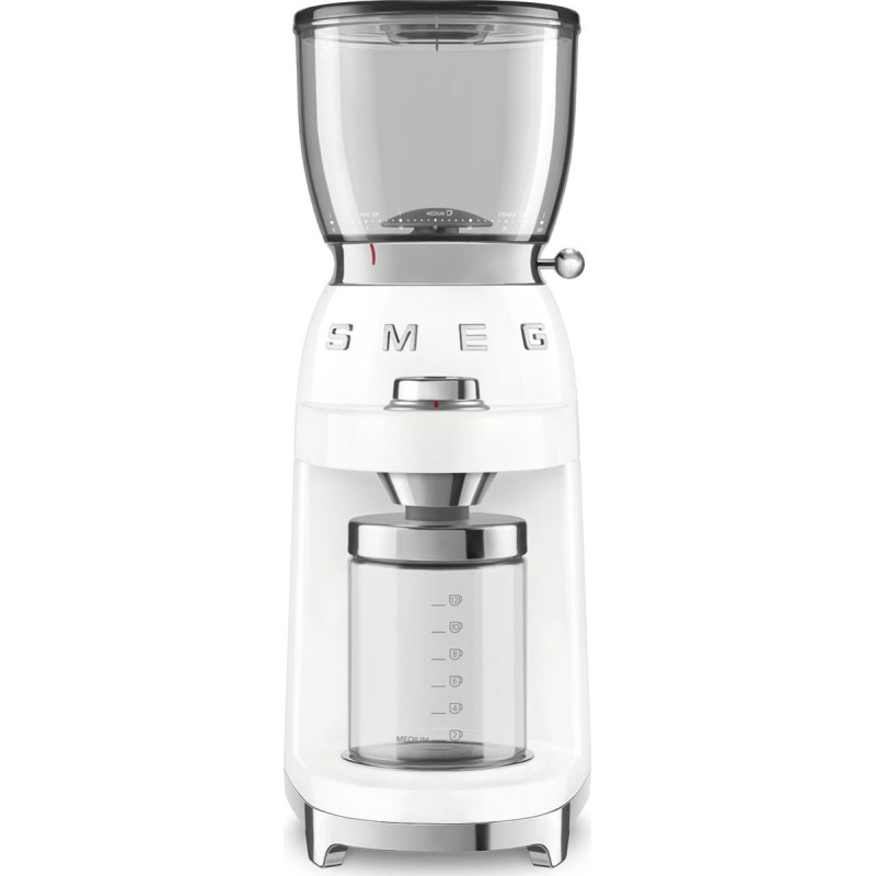 Smeg Młynek do kawy Smeg Elektryczny młynek do kawy, biały Smeg CGF01WHEU