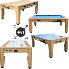 Enero 4-vienā daudzfunkcionāls spēļu galds, biljards, galda teniss, ēdamgalds ar pieslēgumu, 214x121,6x81,3 cm, koka Enero