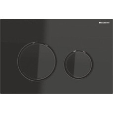 Geberit Przycisk spłukujący Geberit Przycisk uruchamiający Sigma21, przedni, szkło czarne, pierścienie: czarny chrom [1]