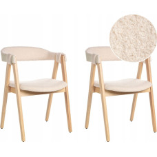 Beliani Zestaw 2 krzeseł do jadalni DAY Boucle Jasnobrązowy