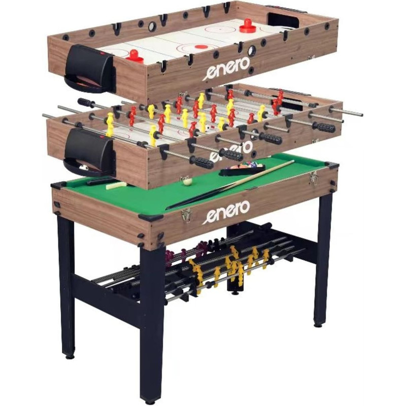 Enero 3IN1 KOKA FUTBOLA SPĒLES GALDS BILLIARD HUMBERGOT 121x61x81cm