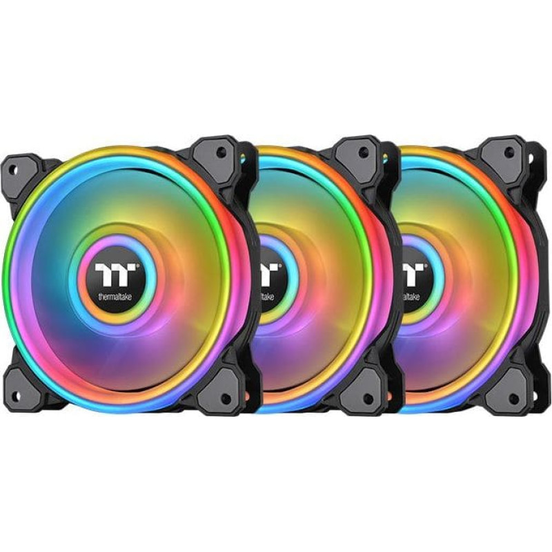 Thermaltake Wentylator Thermaltake Riing Quad 12 RGB 3-pack + Hub Czarne (CL-F088-PL12SW-A)