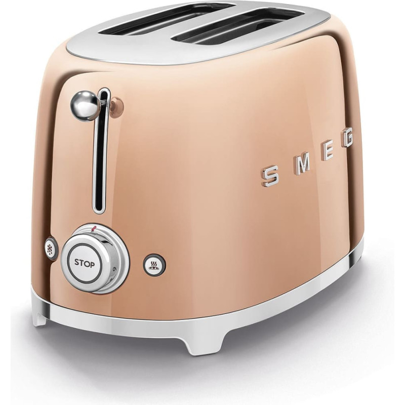 Smeg 2 Slice Toaster 50\'s Style Rose Gold TSF01RGEU