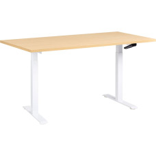 Beliani Biurko regulowane manualnie DESTINES Jasny brąz/ biały 160 cm 72 cm