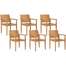 Beliani Zestaw 6 krzeseł ogrodowych drewno akacjowe BARATTI