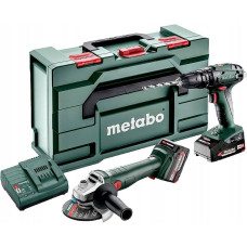 Metabo ZESTAW COMBO 18V SB 18 + W 18 L 9-125 1*2.0AH 1*4.0AH