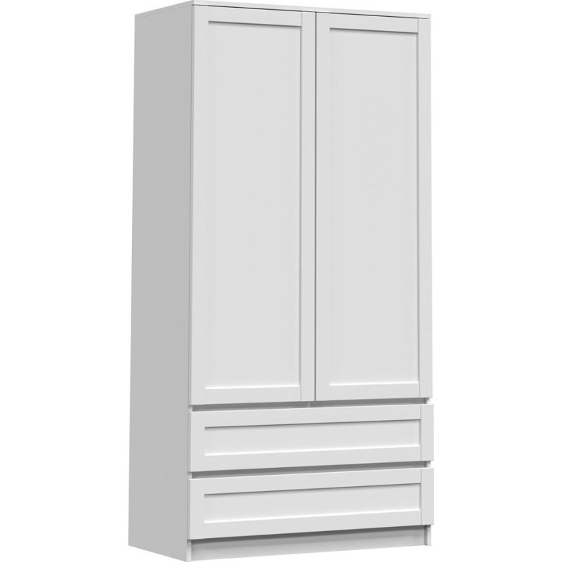 Topeshop Nowoczesna szafa do sypialni, 90x50x180 cm, biały, mat