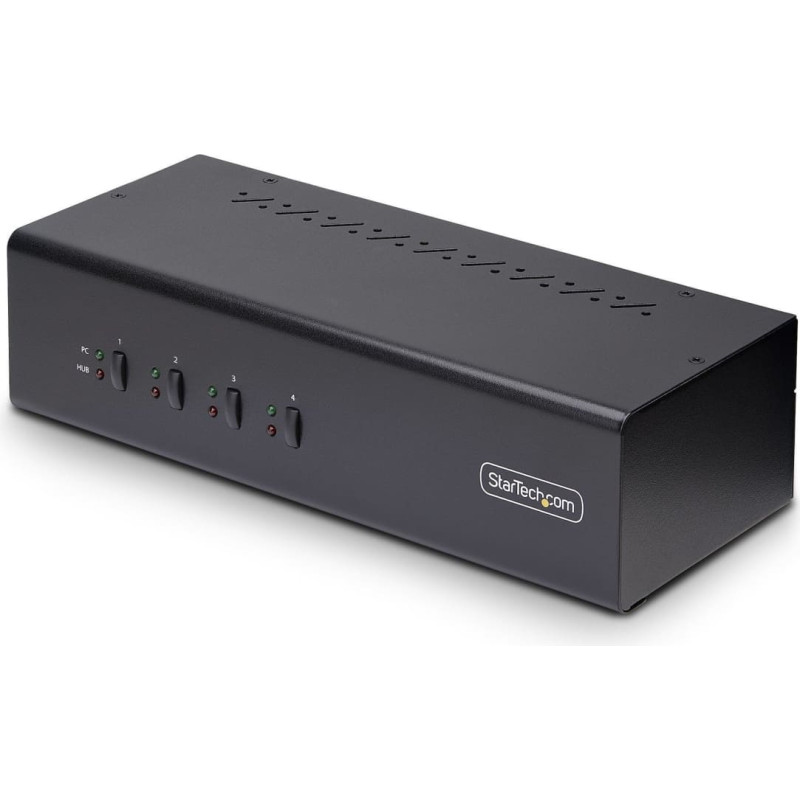 Startech .com 4-Port Dual-Monitor DisplayPort KVM Switch, 4K 60Hz, 2x USB 5Gbps Hub Ports, 2x USB 2.0 HID Ports, Hotkey and Push-Button Switching, TAA Compliant - 3.5mm Audio, HDCP (P4DD46A2-KVM-SWITCH) - KVM-/Audio-Switch - 4 x KVM/Audio/USB - 1 loka