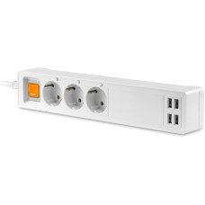 Platinet extension cord 3 sockets USB WiFi Tuya 1.8m, white (45507)