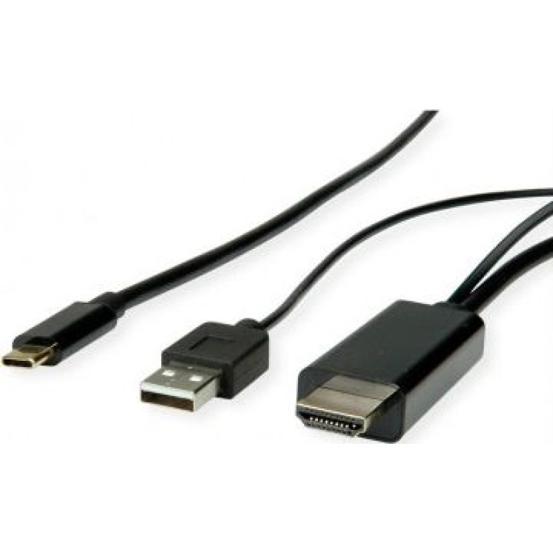 Roline Kabel Roline ROLINE Typu C - kabel HDMI + USB A, M / M, 1 m