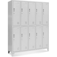 Diablo Chairs Spind Kleiderspind mit 10 Abteilen BARTEK, 1360 x 1720 x 450 mm, grau