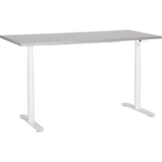Beliani Biurko Beliani Biurko regulowane elektrycznie 160 x 72 cm szaro-białe DESTIN IV