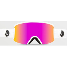 Volcom dārza snovborda brilles matēti baltas/rozā hroma UV aizsardzība rozā (VG0122101)