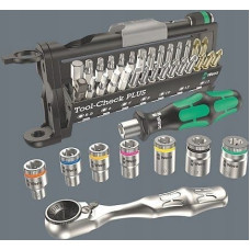 Wera Zestaw narzędzi Wera Wera 9750 Kraftform Compact and Tool-Check PLUS Set 1, 57-piece tool set (black/green, socket wrench and bit set, in foam insert for workshop trolley)