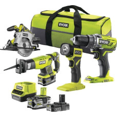 Ryobi Zestaw elektronarzędzi Ryobi RCK184-252S RYOBI ZESTAW RCK184A-252S: WIERTARKO-WKRĘTARKA R18DD3 WYRZYNARKA R18JS PILARKA RWSL1801 RYOBI