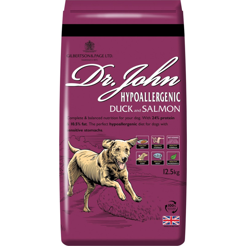 Dr. John DR JOHN Hypoallergenic Duck with salmon - dry dog food - 12,5kg