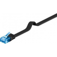Goobay CAT 6A Płaska Kabel połączeniowy,U/UTP, czarny - Długość kabla 15 m