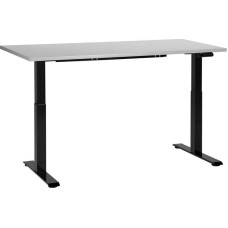 Beliani Biurko Beliani Biurko regulowane elektrycznie 160 x 72 cm szaro-czarne DESTIN III