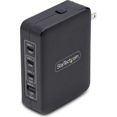 Startech .com 140W USB-C Wall Charger, USB-C/USB-A, PD GaN Power Adapter - Netzteil - GaN-Technologie - 140 Watt - 5 A - Power Delivery 3.1 - 4 Ausgabeanschlussstellen (USB, 3 x USB-C) - Schwarz
