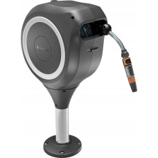 Gardena GARDENA patio hose box RollUp M, 20 meters, hose reel (grey/white, incl. cleaning syringe)