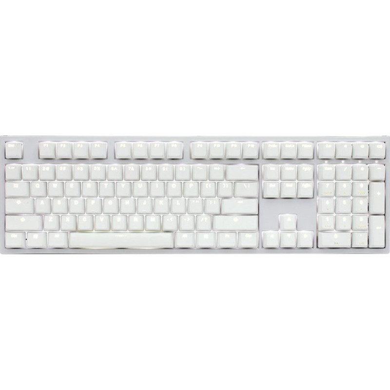 Ducky Klawiatura Ducky Ducky One 2 White Edition PBT Gaming Tastatur, MX-Speed-Silver, weiße LED - weiß