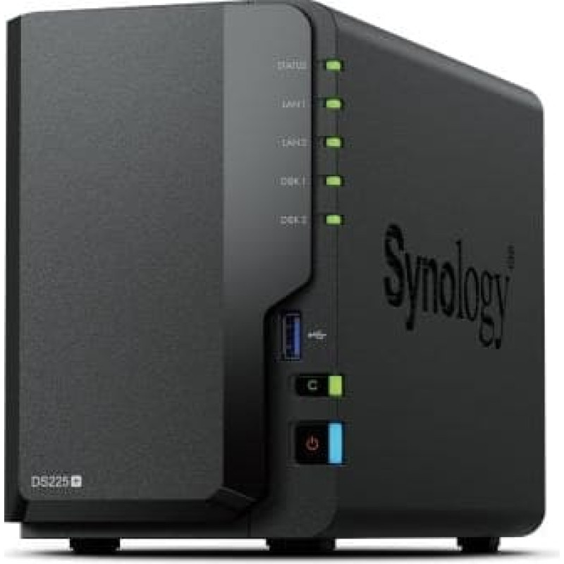 Synology DiskStation | DS225+ | Intel Celeron | J4125 | 2 GB | DDR4 | Black