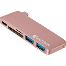 Estuff HUB USB eStuff 1x SD 1x microSD  + 3x USB-A  (ES84121-ROSE)