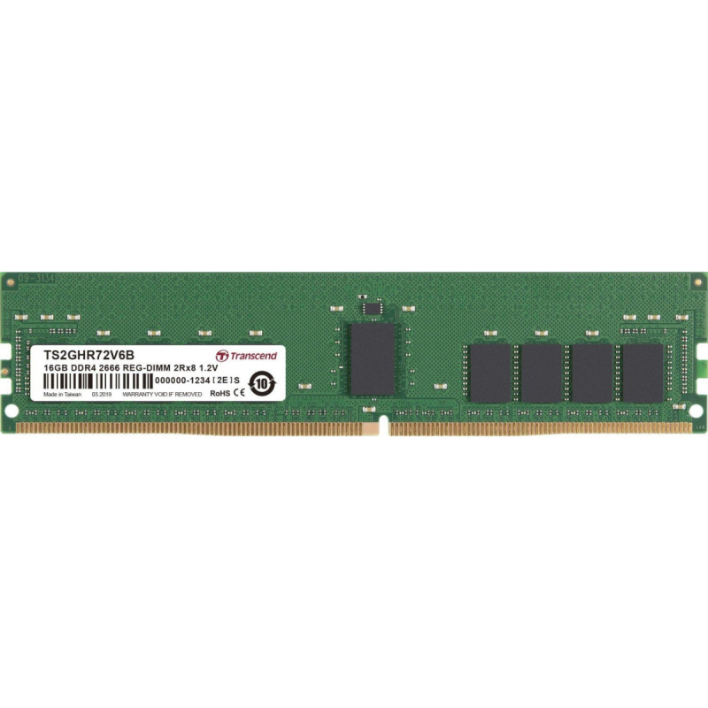Transcend Pamięć serwerowa Transcend Transcend RDIMM 16GB, DDR4-2666, CL19-19-19, reg ECC