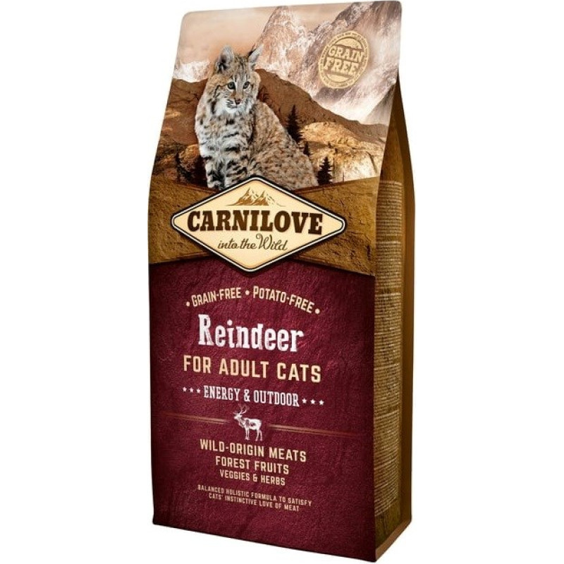 Carnilove Cat Adult Energy & Outdoor Reindeer - dry cat food - 6kg
