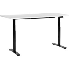 Beliani Biurko Beliani Biurko regulowane elektrycznie 160 x 72 cm biało-czarne DESTIN IV