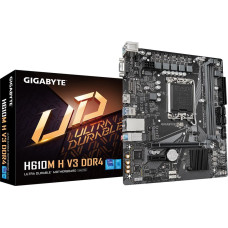 Gigabyte H610M H V3 DDR4 Motherboard - Supports Intel Core 14th CPUs, 4+1+1 Hybrid Phases Digital VRM, up to 3200MHz DDR4, 1xPCIe 3.0 M.2, GbE LAN, USB 3.2 Gen 1