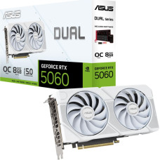 Asus Graphics Card||NVIDIA GeForce RTX 5060|8 GB|GDDR7|128 bit|PCIE 5.0 16x|Dual Slot Fansink|DUAL-RTX5060-O8G-WHITE