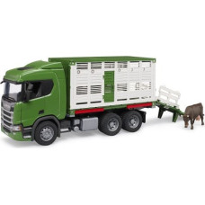 Bruder Vehicle Scania Super 560R Container with a cow figure