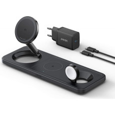 Anker MAGGO 15W 3-IN-1 HORIZONTAL MAGNETIC STATION BLACK