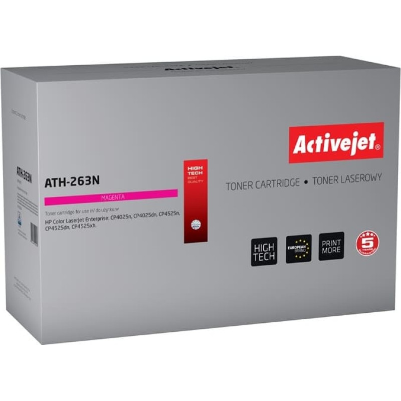 Activejet ATH-263N toner (replacement for HP CE263A; Supreme; 11000 pages; magenta)
