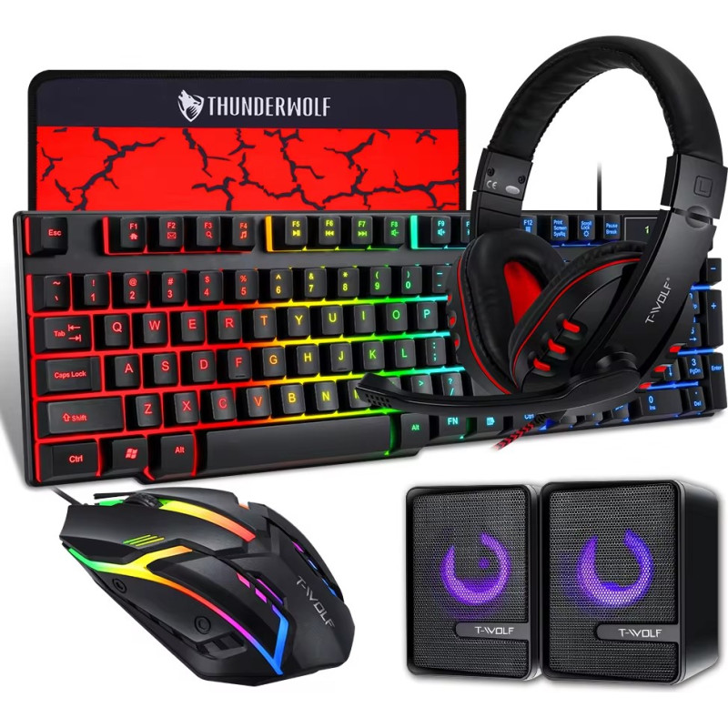 Xiaomi Extralink Gaming Set TF850 5in1 | Zestaw klawiatura + mysz + słuchawki + podkładka + głośniki | podświetlenie LED