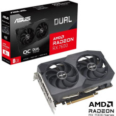 Asus Graphics Card|ASUS|AMD Radeon RX 7600|8 GB|GDDR6|128 bit|PCIE 4.0 16x|Dual Slot Fansink|1xHDMI|3xDisplayPort|DUAL-RX7600-O8G-V2