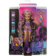 Mattel - Monster High Clawdeen Wolf Doll With Purple Streaked Hair And Pet Dog