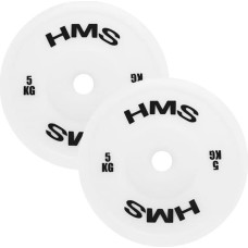 HMS Svara diski TPP05 WHITE PE OLYMPIC PLATE 2 x 5.0 KG HMS