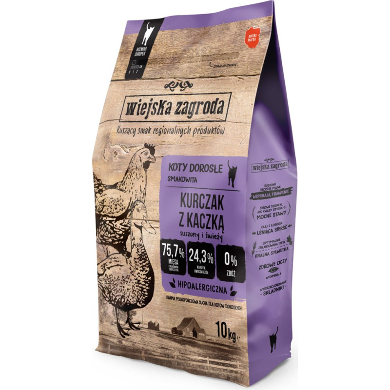 Wiejska Zagroda COUNTRY FARM Chicken with Duck - dry cat food - 10 kg