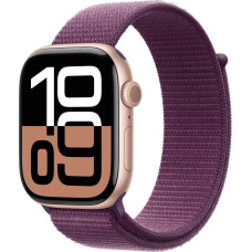 Apple Watch Series 10 GPS + Cellular 46 mm Rose Gold Aluminium Case with Plum Sport Loop