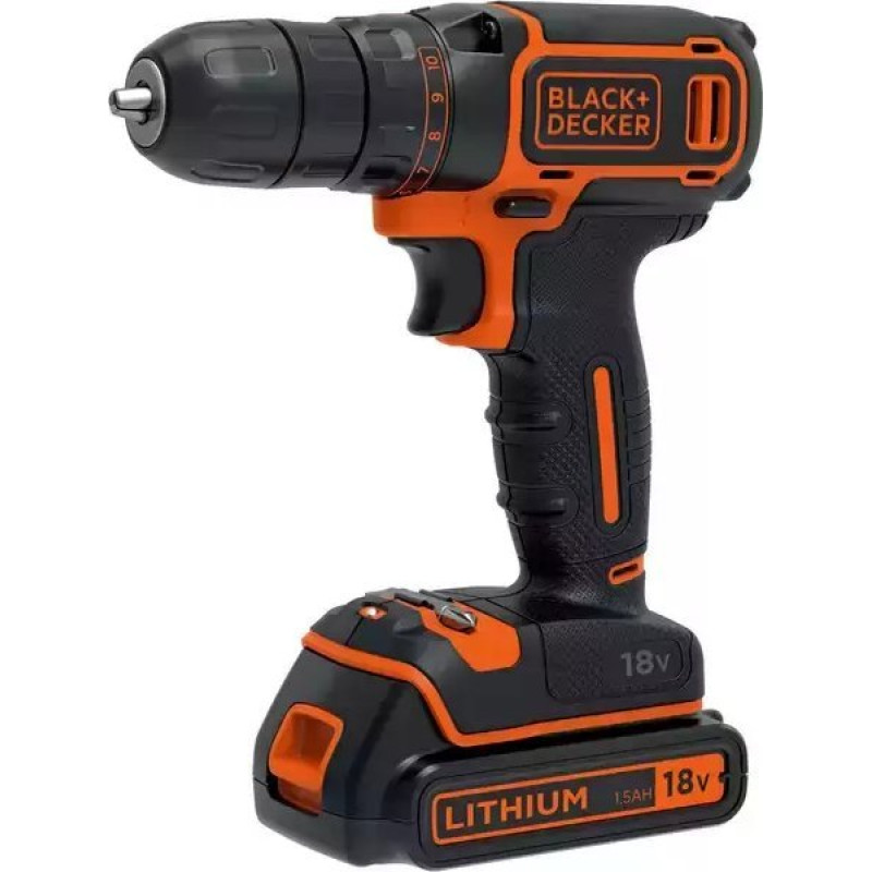 Black&Decker Wiertarka Black+Decker BLACK+DECKER WKRĘTARKA 18V BDCDC18 1x1,5Ah